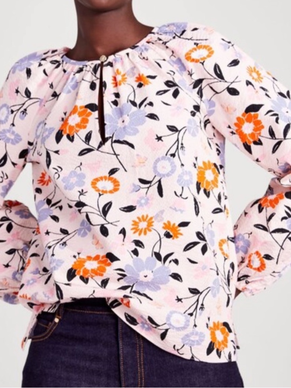 Kate spade floral seersucker top